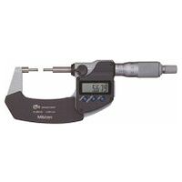Digital external micrometer with offset measuring faces