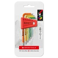 RainBow hex keys with ball-point for hexagon socket screws, set in a practical holder, in blister pack