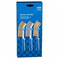 Set di spazzole POS spazzola manuale ricurva BSO HBG filo d’acciaio inossidabile-acciaio-ottone Ø 0,30 1 rango