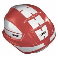 Casque de protection uvex pheos 9772343 rouge avec évents