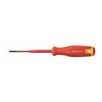 Electrician’s screwdriver for slot-head, with 2-component Haptoprene handle SLIM blade fully insulated, Blade width b: 4mm