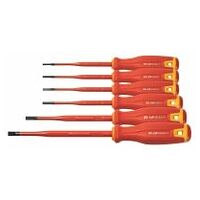 Electrician’s screwdriver set for slot-head, with 2-component Haptoprene handle SLIM blade fully insulated 6