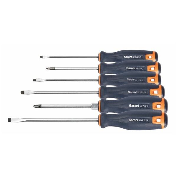 Workshop screwdriver set, 6 pieces for slot-head and Phillips 4/2