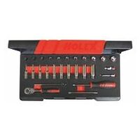 Socket set, 1/4 inch square drive, imperial 27 pieces 27