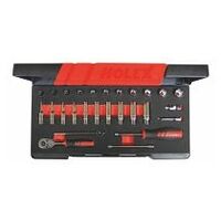 Socket set, 1/4 inch square drive, imperial 27 pieces, Number of pieces: 27