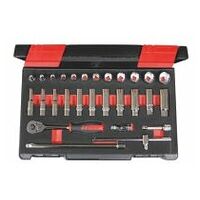 Socket set, 3/8 inch square drive, imperial 28 pieces 28