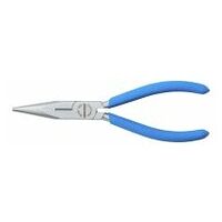 Telephone plier with cutting edge, serrated, straight pattern