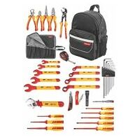 Electrician’s tool kit, 38 pieces in a tool rucksack, Number of pieces: 38