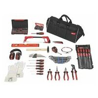 Assembly tool set, 74 pieces in a tool bag, Number of pieces: 106