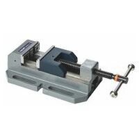 Manual vice for drilling machines, with eccentric quick clamping