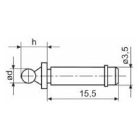 Kuglemåleindsats med HM kugle Ø 4.835 mm / Ø 3,5x15,5 mm med kalibrering