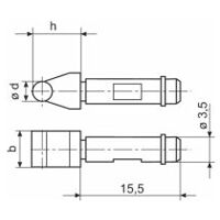 Messeinsatz mit HM-Rolle Ø 5,5 mm / Ø3,5x15,5 mm mit Kalibrierung