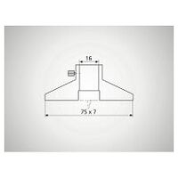 16 Em Depth Bridge length 75 mm w.c.