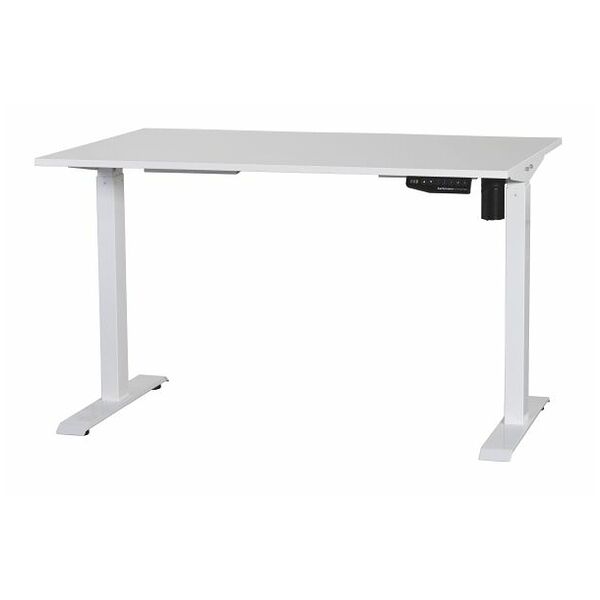 Electrically height-adjustable office desk white 1600 mm