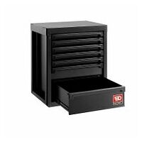 Dílenský systém ROLL RWS2.0 - Základní skříň se 7 zásuvkami, černá barva