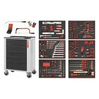 Roller cabinet incl. general-purpose tool set, 241 pieces for 7 drawers, Type: 1