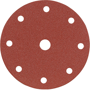 Velour-backed grinding discs with holes