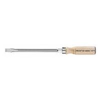 Screwdriver for slot-head, with wooden handle  12 mm