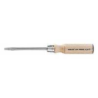Screwdriver for slot-head, with wooden handle  4,5 mm