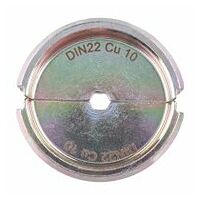 Vložek za stiskanje za hidravlično orodje za stiskanje baterij, DIN 22 Cu 10