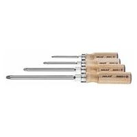 Screwdriver set for Phillips, with wooden handle  4