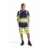 High Vis Shorts mit Stretch Marineblau/ High Vis Gelb C44