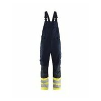 Multinorm Pracovní kalhoty s laclem nehořlavé námořnicky modré/ High Vis žluté C46