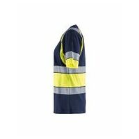 Damen High Vis T-Shirt Marineblau/Gelb L