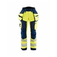 Pantalon de travail Femme Haute Visibilité Softshell Jaune/Bleu marine C34