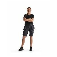 Damen Handwerker Shorts X1900 Stretch Marineblau/Schwarz C32