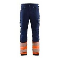 Pantaloni de lucru High Vis elastici, fără buzunare pentru cuie bleumarin/portocaliu C144
