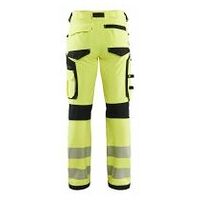 Pracovní kalhoty High Vis čtyřsměrně strečové bez kapes na hřebíky High Vis žlutá/černá C144