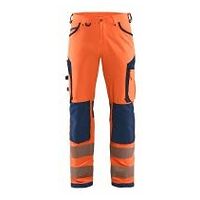 Pantalon de travail High Vis stretch 4 directions sans poches à clous High Vis Orange/Bleu marine D88