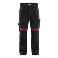 Handwerker Arbeitshose ohne Nageltaschen Schwarz/Rot C54