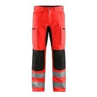 High Vis Arbeitshose mit Stretch High Vis Rot/Schwarz C144