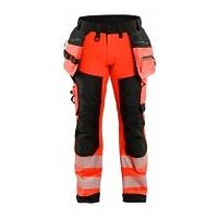 jól láthatósági softshell munkásnadrág High Vis piros/fekete C62