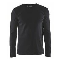 Langarm T-Shirt Schwarz 4XL