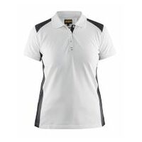 Damen Polo Shirt Weiß/Dunkelgrau L