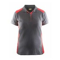 Damen Polo Shirt Grau/Rot L