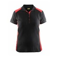 Damen Polo Shirt Schwarz/Rot L