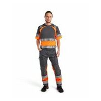 High Vis T-Shirt Mittelgrau/High Vis Orange 4XL