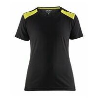 Damen T-Shirt Schwarz/Gelb L