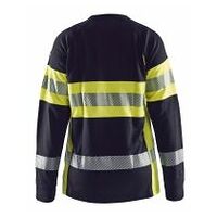 Damen Flammschutz Langarmshirt Marineblau/ High Vis Gelb L
