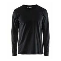 Langarm T-Shirt Schwarz 4XL