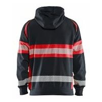 Jól láthatósági kapucnis pulóver fekete/High-Vis piros 4XL