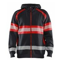 Jachetă cu glugă High Vis negru/roșu 4XL