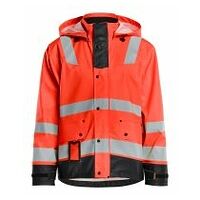 Regenjacke Level 2 High Vis Rot/Schwarz 4XL