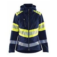 Dames High Vis Softshell Jas Navy Blauw/ High Vis Geel L