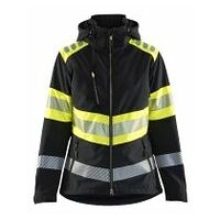 Dames High Vis Softshell Jas Zwart/Geel L