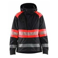 Damen High Vis Shell Jacke Schwarz/High Vis Rot XXXL